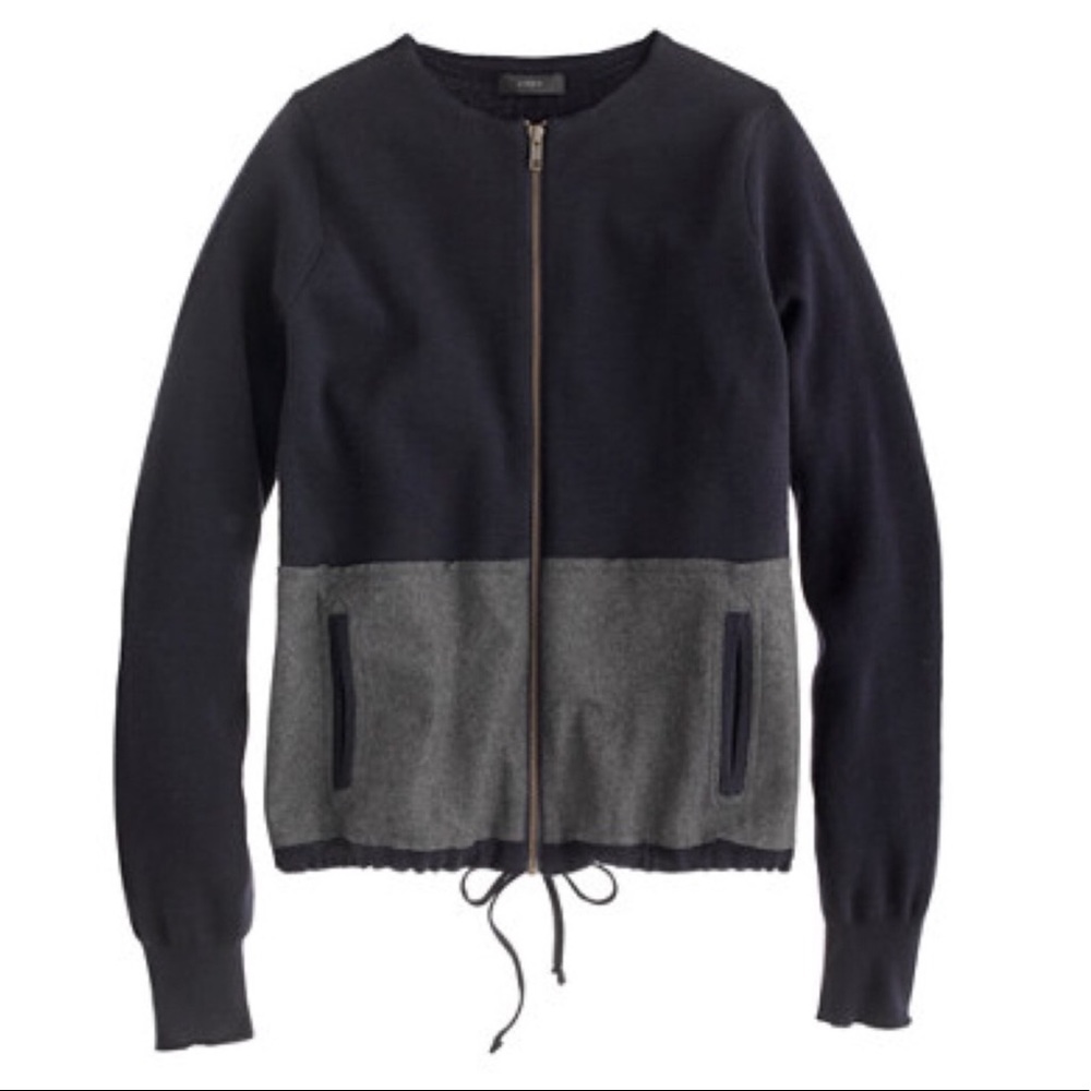 J.Crew Two Tone Zip Cardigan